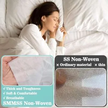 MAQIHAN Travel Bed Set - 4Pcs Disposable Bedding Set 1Bed Sheet 1Quilt Cover 2Pillowcover Breathable Bedding Sheets Portable for Camping Travel & Hotel