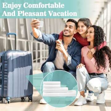 MAQIHAN Travel Bed Set - 4Pcs Disposable Bedding Set 1Bed Sheet 1Quilt Cover 2Pillowcover Breathable Bedding Sheets Portable for Camping Travel & Hotel