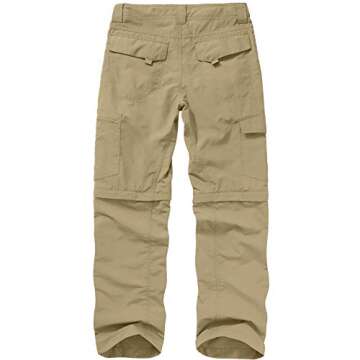 Mens Hiking Pants Convertible Quick Dry Lightweight Zip Off Fishing Travel Safari