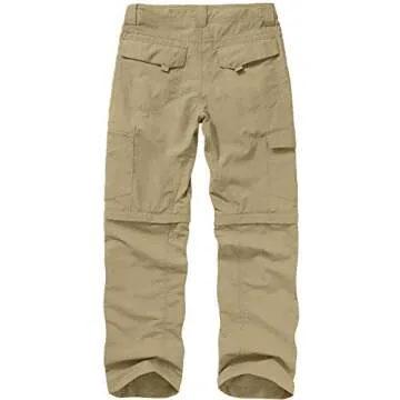 Mens Hiking Pants Convertible Quick Dry Lightweight Zip Off Fishing Travel Safari