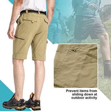 Mens Hiking Pants Convertible Quick Dry Lightweight Outdoor