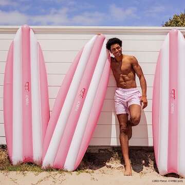 Barbie The Movie & FUNBOY Inflatable Surfboard Pool Float Medium