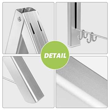 Foldable LIVEHITOP Wall Mounted Clothes Hanger - Space Saving