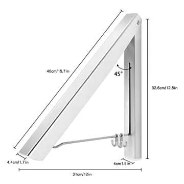 Foldable LIVEHITOP Wall Mounted Clothes Hanger - Space Saving