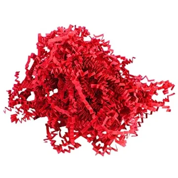 MTBHY Paper Shred Filler - 1/2LB Red Crinkle paper filler, Crinkle Cut for Gift Wrapping, Basket Fil...