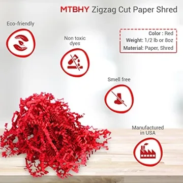 MTBHY Crinkle Paper 1/2LB Red Eco-friendly Gift Filler