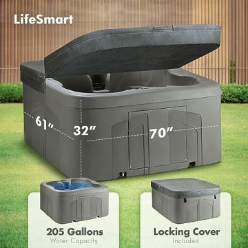 LifeSmart 4-Person Hot Tub with LED Lights and Cover