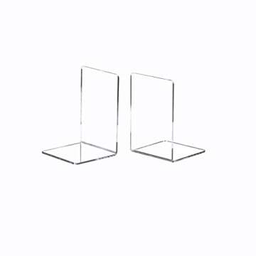 Stylish Clear Acrylic Bookends - Organize Your Space