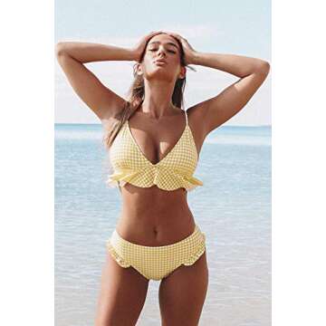 CUPSHE Women's Rambling Rose High-Waisted Bikini Set