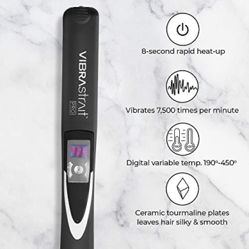 Vibrastrait Pro Ceramic Flat Iron - Fast, Frizz-Free Hair