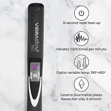 Vibrastrait Pro Ceramic Flat Iron - Fast, Frizz-Free Hair
