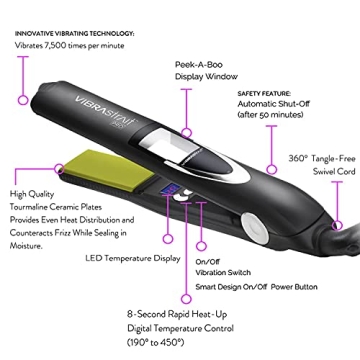 Vibrastrait Pro Ceramic Flat Iron - Fast, Frizz-Free Hair