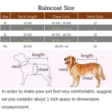 NACOCO Large Dog Raincoat Adjustable Pet Water Proof Clothes Lightweight Rain Jacket Poncho Hoodies with Strip Reflective (L, Pink)