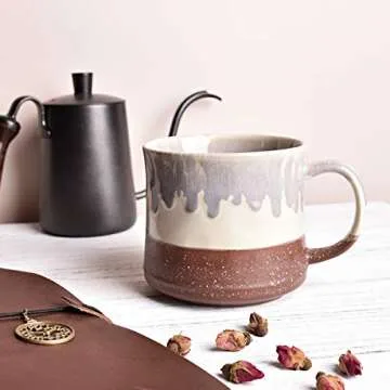 Bosmarlin Large Ceramic Coffee Mug, Big Tea Cup, 7 Colors to Choose, 21 Oz, Dishwasher and Microwave Safe, 1 PCS (Red)