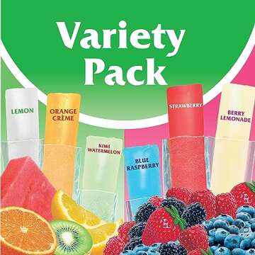 Wyler's Authentic Italian Ice Fat Free Freezer Bars - Guilt-Free Indulgence in 6 Flavors (96ct)