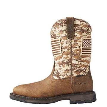 ARJ3S Mens WorkHog Patriot Steel Toe Work Boot Earth/ Sand Camo/Sand Camo Print 10.5
