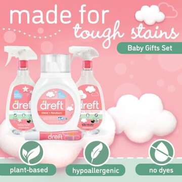 Dreft Baby Gifts Set with Laundry Detergent, Stain Removers & Cleaner