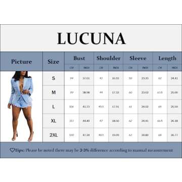 Women's Denim Casual Blazer Lapel Collar Open Front Slim Fit Work Office Jean Jacket Coat