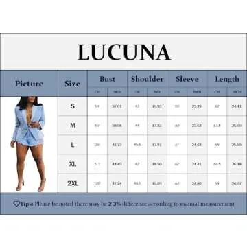 Women's Denim Casual Blazer Lapel Collar Open Front Slim Fit Work Office Jean Jacket Coat