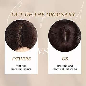 HAIRCUBE Long Layered Synthetic Hair Wigs for Women with Bang (Ombre Mixed Brown)