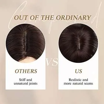 HAIRCUBE Long Layered Synthetic Hair Wigs for Women with Bang (Ombre Mixed Brown)