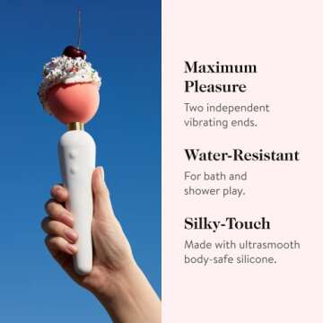 goop Wellness Double-Sided Wand Vibrator | External, Internal, & Clitoral Stimulator | 64 Pulsating ...