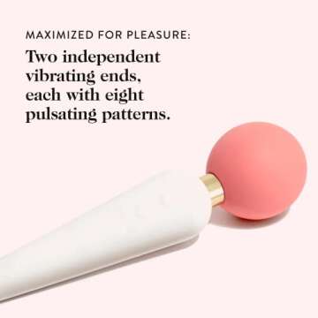 goop Wellness Double-Sided Wand Vibrator | External, Internal, & Clitoral Stimulator | 64 Pulsating Patterns | Rechargeable & Water Resistant | Phthalate, Latex, & BPA Free | 8.125 in