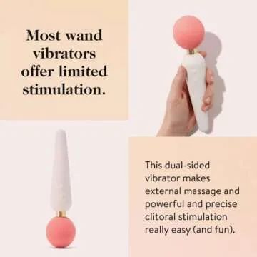 goop Wellness Double-Sided Wand Vibrator | External, Internal, & Clitoral Stimulator | 64 Pulsating Patterns | Rechargeable & Water Resistant | Phthalate, Latex, & BPA Free | 8.125 in