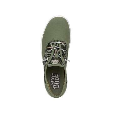 Hey Dude Conway Desert Green Size M13 | Men's Shoes | Men's Slip On Sneakers | Comfortable & Light-Weight