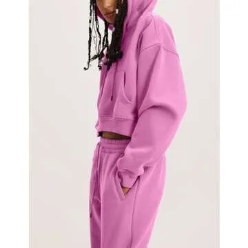 Flygo Womens Fleece 2 Piece Jogging Outfit Tracksuit Set