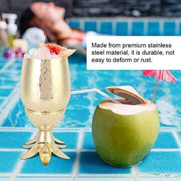 Stainless Steel Pineapple Cocktail Mixer Drinking Shaker Bar Accessories Pineapple Shape Cocktail Cup