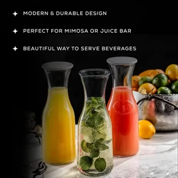 JoyJolt 3-Piece Glass Carafe Set for Stylish Entertaining