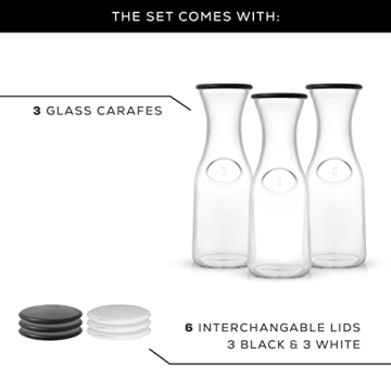 JoyJolt 3-Piece Glass Carafe Set for Stylish Entertaining
