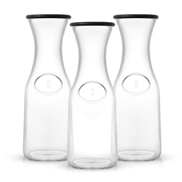 JoyJolt 3-Piece Glass Carafe Set for Stylish Entertaining