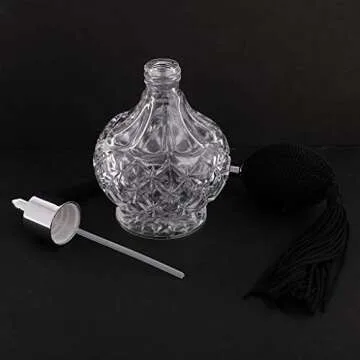 Topxome 80ml Clear Crystal Vintage Style Perfume Bottle Silver Long Spray Tassels Atomizer Pump Refillable Glass Bottles Makeup Tool