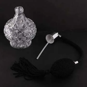 Topxome 80ml Clear Crystal Vintage Style Perfume Bottle Silver Long Spray Tassels Atomizer Pump Refillable Glass Bottles Makeup Tool