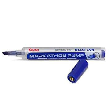 Pentel Markathon Pump Permanent Marker, Chisel Tip, Assorted Colors, 4 Pack (NLF60XBP4M)