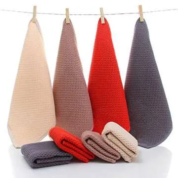 KIMHIRO 100% Cotton Kitchen Dish Cloths, Lightweight Waffle Weave Tidy Kitchen Dish Cloths, Soft Absorbent Quick Drying Dish Towels, 12x12 Inches, Set of 6, Dark Gray