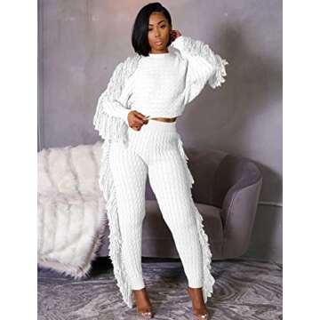 Angsuttc Sweater Sets Stylish Knit Two Piece Outfit for Women