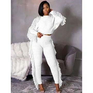 Angsuttc Sweater Sets Stylish Knit Two Piece Outfit for Women