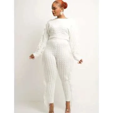 Angsuttc Sweater Sets Stylish Knit Two Piece Outfit for Women