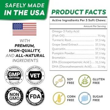 StrellaLab Dog Allergy Relief Chews | Omega 3 & Natural Ingredients