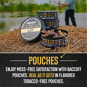 BaccOff Classic Mint Pouches - Tobacco Free & Nicotine Free Snuff Alternative