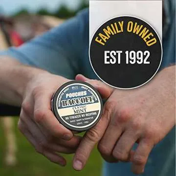 BaccOff Classic Mint Pouches - Tobacco Free & Nicotine Free Snuff Alternative
