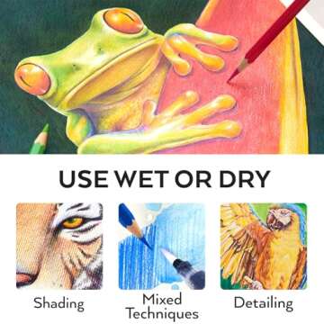 Arteza Watercolor Colored Pencils for Adult Coloring, Set of 120 Colored Pencils, Art Drawing Pencils in Bright Assorted Shades, Art Supplies for Blending, Layering, and Watercolor Techniques