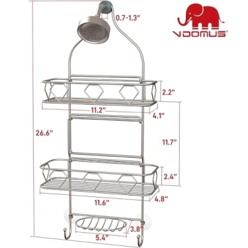 Premium Rustproof Hanging Shower Caddy for Bathroom Organization