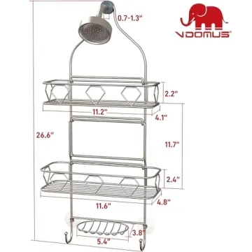 Premium Rustproof Hanging Shower Caddy for Bathroom Organization