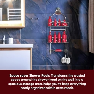 Premium Rustproof Hanging Shower Caddy for Bathroom Organization