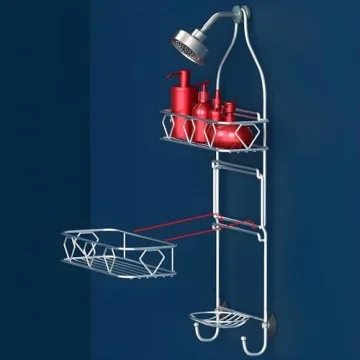 Premium Rustproof Hanging Shower Caddy for Bathroom Organization