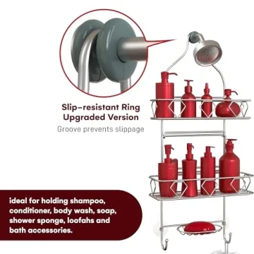 Premium Rustproof Hanging Shower Caddy for Bathroom Organization